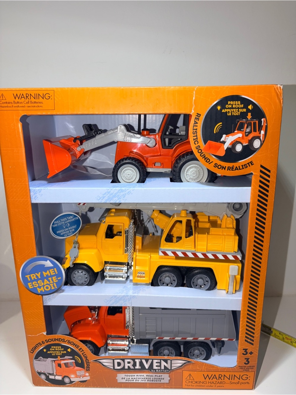 DRIVEN Construction Fleet 3pc Toy Vehicle Set Kids 3+